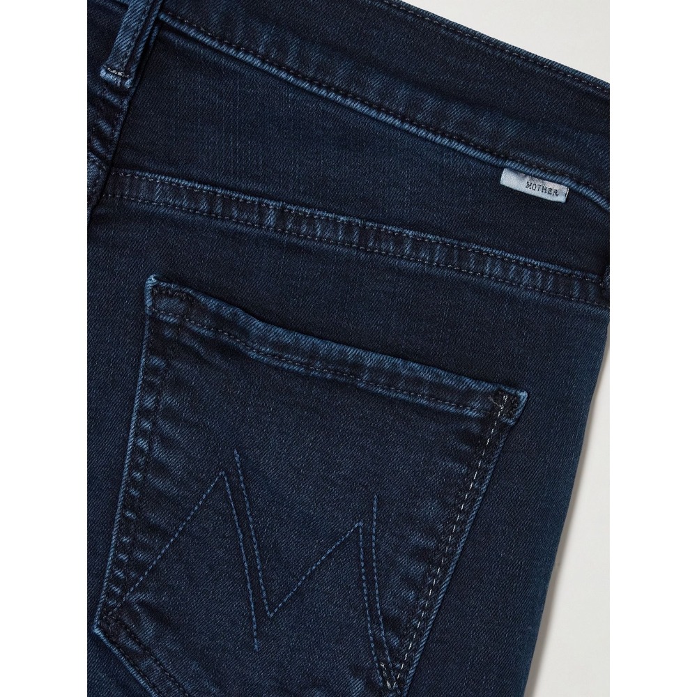 MOTHER 25 The Dazzler Ankle mid-rise straight-leg‎ jeans Button Front Dark Blue - Picture 9 of 14